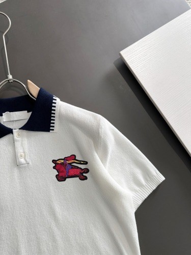 Burberry 26SS Fashion Embroidered War Horse Knitted Short Sleeve Color Contrasting Polo Shirt