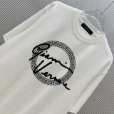 Versace Fashion Logo Printed Round Neck T-shirt Unisex Casual Versatile Short Sleeve