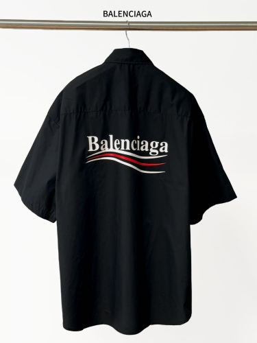 Balenciaga Coupe Classic Cola Logo Printed Oversize Short Sleeve Shirt