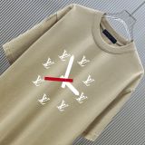 Louis Vuitton Classic Logo Clock Printed T-shirt Unisex Casual Loose Short Sleeve