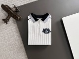 Dior 26SS Fashion Embroidered Logo Knitted Short Sleeve Color Contrasting Polo Shirt