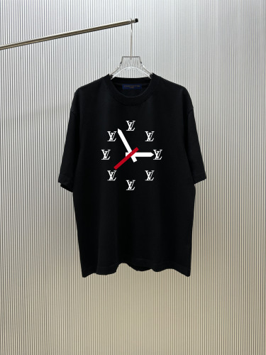 Louis Vuitton Classic Logo Clock Printed T-shirt Unisex Casual Loose Short Sleeve