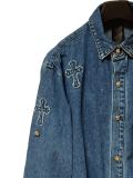 Chrome Hearts high street patch cross washed denim jacket
