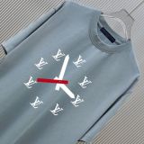Louis Vuitton Classic Logo Clock Printed T-shirt Unisex Casual Loose Short Sleeve