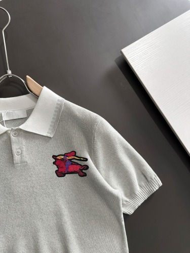 Burberry 26SS Fashion Embroidered War Horse Knitted Short Sleeve Color Contrasting Polo Shirt