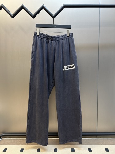 Balenciaga Retro Offset Letter Printed Pants Couple Washed Casual Pants