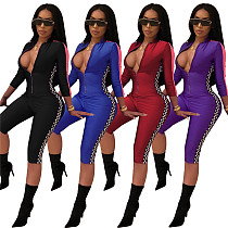 SYA8238 sexy zip up front short bodycon women jumpsuits and rompers