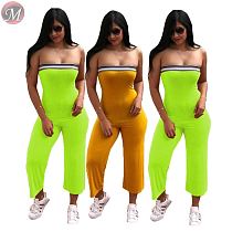 9071926 queenmoen new style fashion solid color strapless sexy sleeveless woman jumpsuit