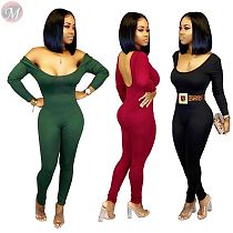 9101828 hot sell solid color backless tight 2019 Sexy Clothing Women Jumpsuits And Rompers
