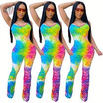 0041425 2020 Wholesale sleeveless print drape stacked jump Suit Bodycon Sexy Women One Piece Jumpsuits And Rompers For Woman