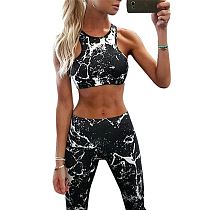 0051503 Hot Sale Printed Summer Sports 2 Piece Sets Tank Top Pants Womens Tracksuits Fitness Exercise Yoga Suit