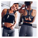 0051501 New Sexy Hot Sale Sleeveless Tank Top Sports Two Piece Set Women Clothing Fitness Yoga Slimming Women Pant Sets