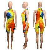 HEYBABY Wholesale summer fashion tie dye sleeveless Jump Suit Sexy Bodycon Women One Piece Jumpsuits And Rompers