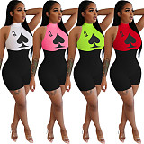 0070677 hot sell women casual sleeveless patchwork sexy one piece short jumpsuit bodycon bodysuit for women