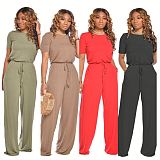 0070319 Wholesale Custom Summer 2020 casual solid color Ladies loose Jump Suit Women One Piece Jumpsuits And Rompers