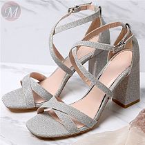 0270474 Wholesale latest popular fashion cross all-match heel ladies summer women high heels