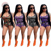 Hot Sell Newest Camouflage Tights Sexy Jumpsuits And Rompers Woman One Piece Short Bodycon Jump Suit