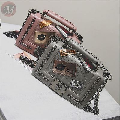 Hot sale 2020 PU women crossbody bag hotselling patches chains handbag square tote bag for women