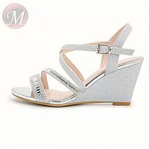 Summer 2020 lady wedge sandal shoes fashion Rhinestone High-heeled Shoes wedge heel sandal