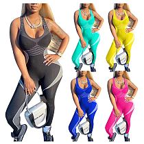 Wholesale Custom Summer 2020 Ladies sexy bodycon sports fitness Jump Suit Women One Piece Jumpsuits And Rompers