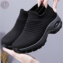 New design cushion height increasing slip on breathable sock running sports shoes casual women sneakers