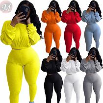 New Design Fashion Casual Solid Color Long Sleeve 2 Pcs Track Suit Outfits Two Piece Set Women Clothing For Women
