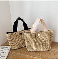 Handbags Casual Rattan Women Straw Bags Wicker Woven Female Totes Large Capacity Lady Buckets Bag 2020