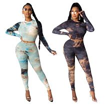 High Quality Women Two Piece Set 2020 New Arrivals Popular Tie Dye Design Women Two Piece Set Tight Sets Womens Clothing Outfit