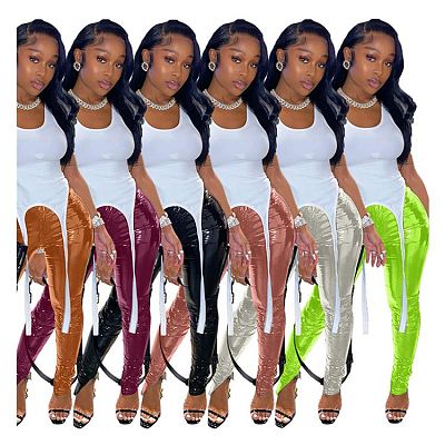 Best Seller New Inventory Multicolor Long Bottoms Fall Winter Ladies Womens Trousers Women Leather Pencil Pants