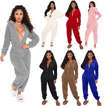 Best Design Hoodie Solid Cute New Long sleeves Women One Piece Jumpsuits And Rompers Winter Clothes For Women