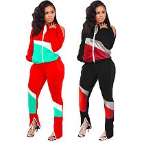 Latest Design High Quality Autumn Ladies Fashion Casual Patchwork Clothing Two Piece Set Women Clothing