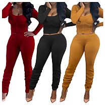 Wholesale Price New Collections Stretchy Stacked Pants 2 Piece Set Women Two Piece Set Women Clothing Sets