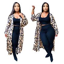 Best Seller Good Quality Winter Autumn 2020 Fashion Casual Leopard Long Jacket Coat Women Top Blouse Tops