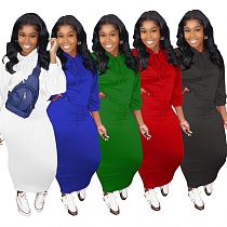 0111009 Wholesale Fashion Womens Winter Clothing 2020 Hoodie Set Womens Two Piece Skirt Set