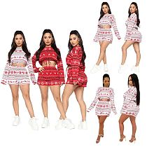 New Arrival Winter Sets Womens Clothing 2020 Christmas Women Suit Short Top And Skirt Set Two Piece Short Set
