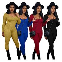 New Arrivals 2020 Solid Color Sweater Long Sleeves Women One Piece Jumpsuits Lady Romper Bodycon Jumpsuit