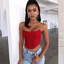 Hot Selling Strapless Chest Wrap Trendy Lady Outfits Fashion Clothing Sexy Tops Woman Sexy Women Crop Top