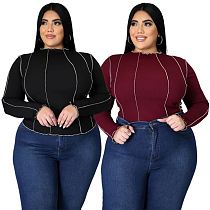 Best Sellers Long Sleeves Casual Stylish Stretchy New Lady Clothes Women Top Blouse Woman Plus Size Tops