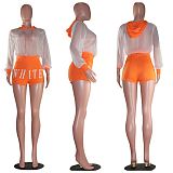 Best Seller Fashion Transparent Hoodie New Trendy Ladies 2 Piece Set Women Two Piece 2021 Women Clothing