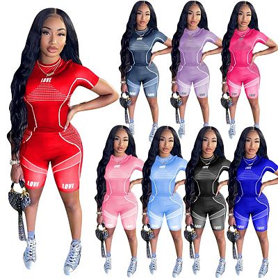 1030306 Hot Onsale Women Clothes 2021 Summer Casual Sports Suit Outfits Women 2 Piece Set