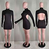 Cheap Price Solid Color Turtle Neck Bodycon New 2021 Clothing Womens Casual Dress Women Sexy Party Dresses