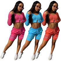 Hot Casual Crop Top Casual Lady Clothing 2 Piece Set Women Outfits Womens Two Piece Set