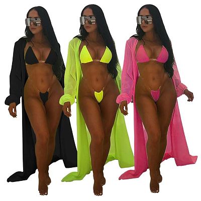 MOEN Wholesale Price Summer Bayan giyim Three Piece Set Women Sexy Swimwear Bikini Women Swimsuit