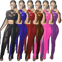 MOEN New Style wanita set Sexy Fashion Summer New Arrival 2021 Short Sleeves Long Pants Crop Top Two Piece Set