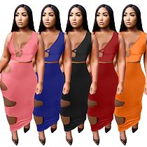 1040707 Hot Onsale Women Clothes 2021 Summer Outfits Fashion Two Piece Skirt Set