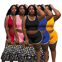 1051916 Hot Selling Women Clothes 2021 Summer Plus Size 2pcs set woman Outfits Two Piece Sets