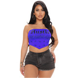 1060103 2021 new arrivals Women Clothes Summer Fashion Letter Print Woman Sexy Crop Tops