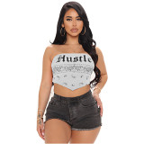1060103 2021 new arrivals Women Clothes Summer Fashion Letter Print Woman Sexy Crop Tops