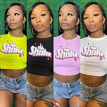1060208 New Arrival 2021 Women Clothes Women fashional T-shirt Women Sexy T-shirt