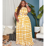 1060505 Wholesale New Plus Size Women Clothing 2021 Summer Skirt Sets Women 2 Piece Outfits